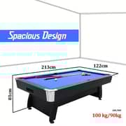 Sparnod Fitness Pool Table - 213x122cm, MDF Wood, Foldable Design, Blue/Black