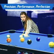 Sparnod Fitness Pool Table - 213x122cm, MDF Wood, Foldable Design, Blue/Black