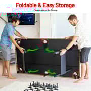 Sparnod Fitness Pool Table - 244x132cm, MDF Wood, Foldable Design, Blue/Black