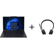 Lenovo ThinkPad X1 (2025) Copilot+ PC - 2nd Series / Intel Core Ultra 7-258V / 14inch WUXGA / 1TB SSD / 32GB RAM / Shared Intel Arc 140V Graphics / Windows 11 Pro / English & Arabic Keyboard / Black / Middle East Version - [21NS002VGR] + ANC Headphone