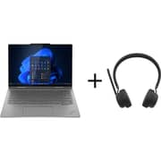 Lenovo ThinkPad 2-in-1 (2025) Copilot+ PC - 2nd Series / Intel Core Ultra 7-258V / 14inch WUXGA / 1TB SSD / 32GB RAM / Shared Intel Arc 140V Graphics / Windows 11 Pro / English & Arabic Keyboard / Grey / Middle East Version - [21NU000GGR] + ANC Headphone