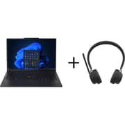 Lenovo ThinkPad X1 Carbon Gen 13 (2025) AI PC - 2nd Series / Intel Core Ultra 7-265U / 14inch WUXGA / 1TB SSD / 64GB RAM / Shared Intel Graphics / Windows 11 Pro / English & Arabic Keyboard / Black / Middle East Version - [21NX000RGR] + ANC Headphone