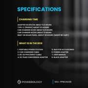 Powerology Solar Power Generator 76800mAh Black - PPBCHA38