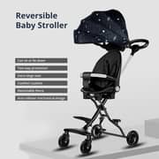 Foldable Two Way Baby Stroller Black