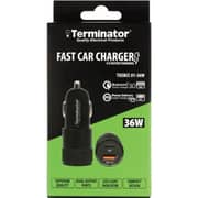 Terminator USB Car Charger Black - TUSBCC01-36W