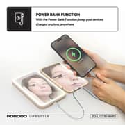 Porodo Power Bank With Mirror 5000mAh White/Rose Gold - PD-LFST161-WHRG