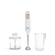 Tank Hand Blender with 600ml BPA Free Beaker & 500ml Chopper, 5 Speed Control + Turbo, 600 Watts, WhiteGold , CM-6003-1