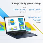 Asus Vivobook 14 (2025) Laptop - 1st Series / Intel Core 5-120U / 14inch FHD / 512GB SSD / 16GB RAM / Shared Intel Graphics / Windows 11 Home / English & Arabic Keyboard / Quiet Blue / Middle East Version - [X1404VA-EB385W]