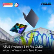 Asus Vivobook S14 Flip 2-in-1 (2025) Laptop - 13th Gen / Intel Core i5-13420H / 14inch WUXGA / 512GB SSD / 16GB RAM / Shared Intel Iris Xe Graphics / Windows 11 Home / English & Arabic Keyboard / Cool Silver / Middle East Version - [TP3402VA-LZ669W]