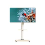 BEETEC Mobile TV Stand with Wheels 32-75 Inch LCD LED TVs, VESA 600x400mm, White Model TF-MT55