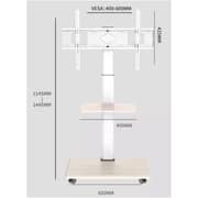 BEETEC Mobile TV Stand with Wheels 32-75 Inch LCD LED TVs, VESA 600x400mm, White Model TF-MT55