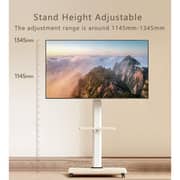 BEETEC Mobile TV Stand with Wheels 32-75 Inch LCD LED TVs, VESA 600x400mm, White Model TF-MT55