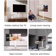 BEETEC Mobile TV Stand with Wheels 32-75 Inch LCD LED TVs, VESA 600x400mm, White Model TF-MT55