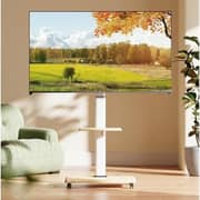BEETEC Mobile TV Stand with Wheels 32-75 Inch LCD LED TVs, VESA 600x400mm, White Model TF-MT55