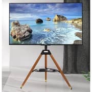 BEETEC Tripod TV Floor Stand with Wooden Legs 32–65 Inch TVs, VESA 400x400mm, Black TF-FS65B