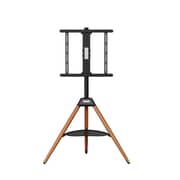 BEETEC Tripod TV Floor Stand with Wooden Legs 32–65 Inch TVs, VESA 400x400mm, Black TF-FS65B