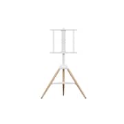 BEETEC Tripod TV Floor Stand with Wooden Legs 32–65 Inch TVs, VESA 400x400mm, White TF-FS65W