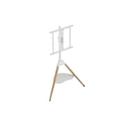 BEETEC Tripod TV Floor Stand with Wooden Legs 32–65 Inch TVs, VESA 400x400mm, White TF-FS65W