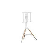 BEETEC Tripod TV Floor Stand with Wooden Legs 32–65 Inch TVs, VESA 400x400mm, White TF-FS65W