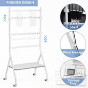 BEETEC Mobile TV Stand 32–86 Inch TV Screens, VESA 600x400mm, White TF-RG9W