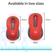 Logitech Signature M650 L Wireless Mouse Red - 910-006358