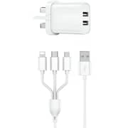 Dudao 3-in-1 Home Charging Adapter With Cable White - A15UK