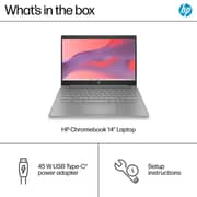 HP Chromebook (2021) Laptop - Intel Celeron-N4500 / 14inch HD / 64GB EMMC / 4GB RAM / Shared Intel UHD Graphics / Chrome OS / English Keyboard / Modern Grey / International Version - [14A-NE1013DX]