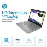 HP Chromebook (2021) Laptop - Intel Celeron-N4500 / 14inch HD / 64GB EMMC / 4GB RAM / Shared Intel UHD Graphics / Chrome OS / English Keyboard / Modern Grey / International Version - [14A-NE1013DX]