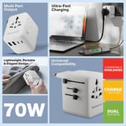 Honeywell 1 Pc 70W World Travel Adapter White - HC000070