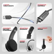 Honeywell Trueno U30 On Ear Wired Headset Black