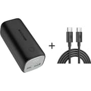 Ravpower Power Bank 10400mAh Black With Wall Charger Combo - RPPB208 + RP-CB1021 USB-C to USB-C Cable