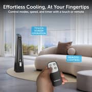 Symphony Surround B Tower Fan, Silent BLDC Motor, 7-Speed Levels, 180° Auto-Rotation, Touch & Remote Control, Turbo Throw, Energy-Efficient, Black