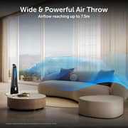 Symphony Surround B Tower Fan, Silent BLDC Motor, 7-Speed Levels, 180° Auto-Rotation, Touch & Remote Control, Turbo Throw, Energy-Efficient, Black