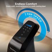 Symphony Surround B Tower Fan, Silent BLDC Motor, 7-Speed Levels, 180° Auto-Rotation, Touch & Remote Control, Turbo Throw, Energy-Efficient, Black