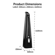 Symphony Surround B Tower Fan, Silent BLDC Motor, 7-Speed Levels, 180° Auto-Rotation, Touch & Remote Control, Turbo Throw, Energy-Efficient, Black