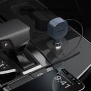 Momax 1-Move+ 2Port Car Charger with Built-In Retractable Cable Grey - UC19E