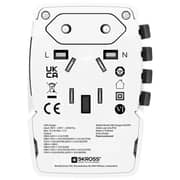 Skross Travel Adapter With USB C Cable White - 1302333