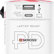 Skross Travel Adapter With USB C Cable White - 1302333