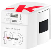 Skross Travel Adapter With USB C Cable White - 1302333