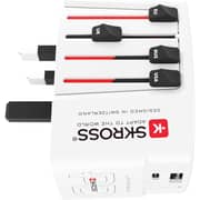 Skross Travel Adapter With USB C Cable White - 1302333