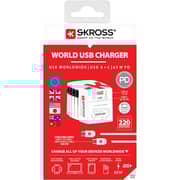 Skross Travel Adapter With USB C Cable White - 1302333
