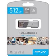PNY Turbo Attache Flash Drive USB3.2 512GB Grey - P-FD512TBOP-GE