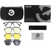 Devo Quadtics Octagon Black Gaming Glasses For Unisex