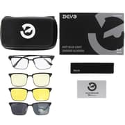 Devo Devosion Rectangle Black Gaming Glasses For Unisex