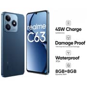 Realme C63 4G 128GB 6GB RAM Leather Blue Dual Sim Smartphone - Middle East Version