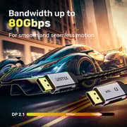 Unitek Gaming Display Port 2.1 Cable 2m Space Grey - C1626GY01-2M