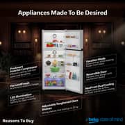 Beko Refrigerator 420 Liters Gross (367 Net) Capacity, No Frost,Low Noise,RDNG420S - (Silver)
