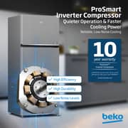 Beko Refrigerator 420 Liters Gross (367 Net) Capacity, No Frost,Low Noise,RDNG420S - (Silver)