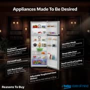 Beko Refrigerator 455 Liters Gross (406 Net) Capacity, No Frost, Low Noise, RDNG455DI - (Inox)