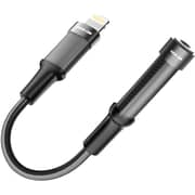 Green Lion Earphone Adapter Ligthening to 3.5mm Jack 12cm Black - GNEARADLTAUXBK